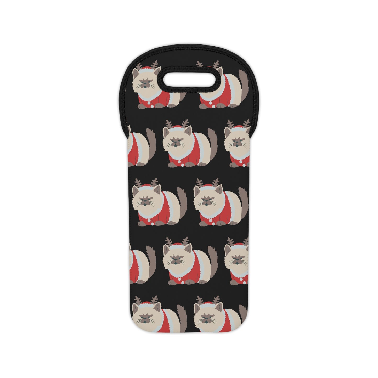 Grumpy Christmas Cat Wine Tote Bag