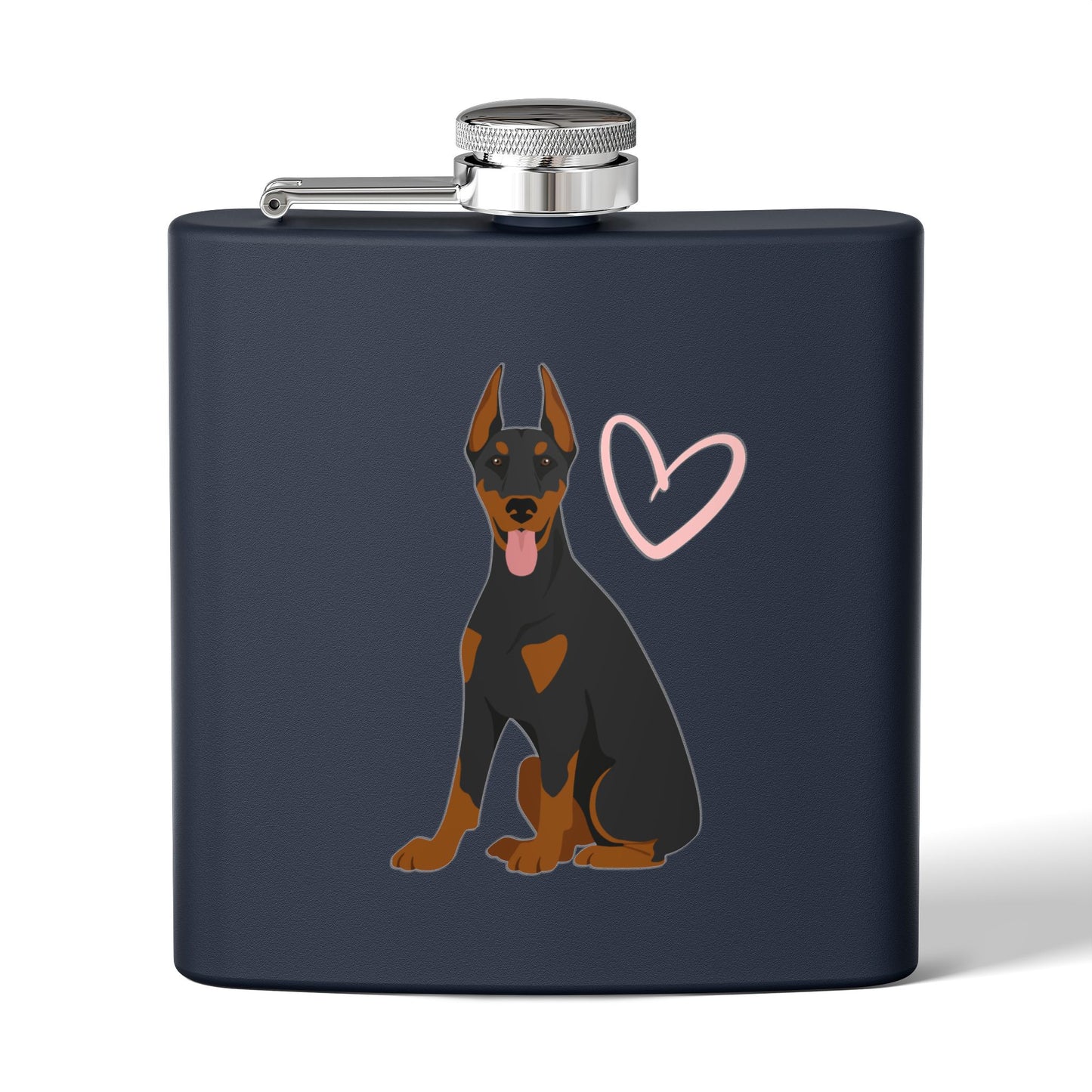 Doberman Stainless Steel Flask, 6oz