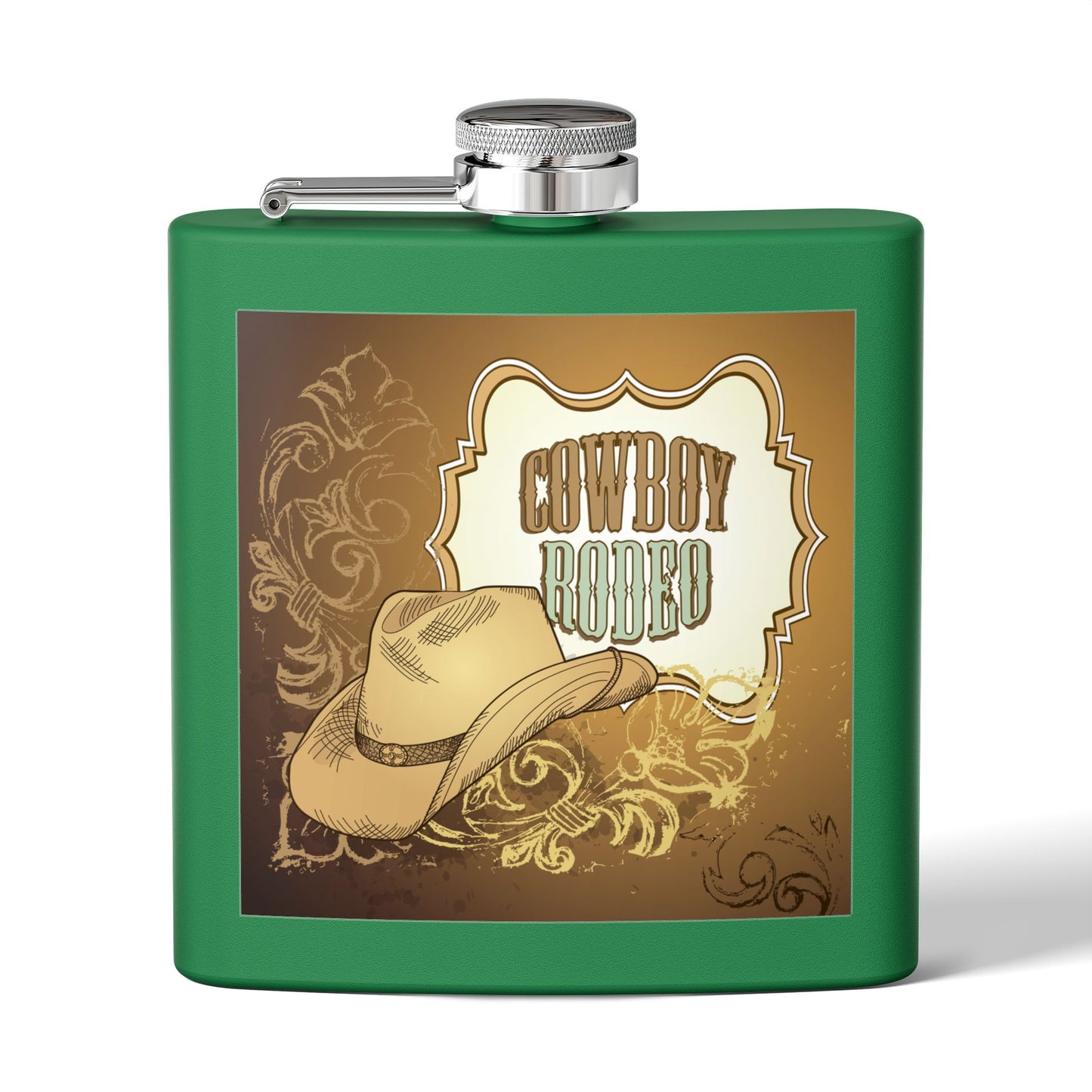 Cowboy Rodeo Stainless Steel Flask, 6oz