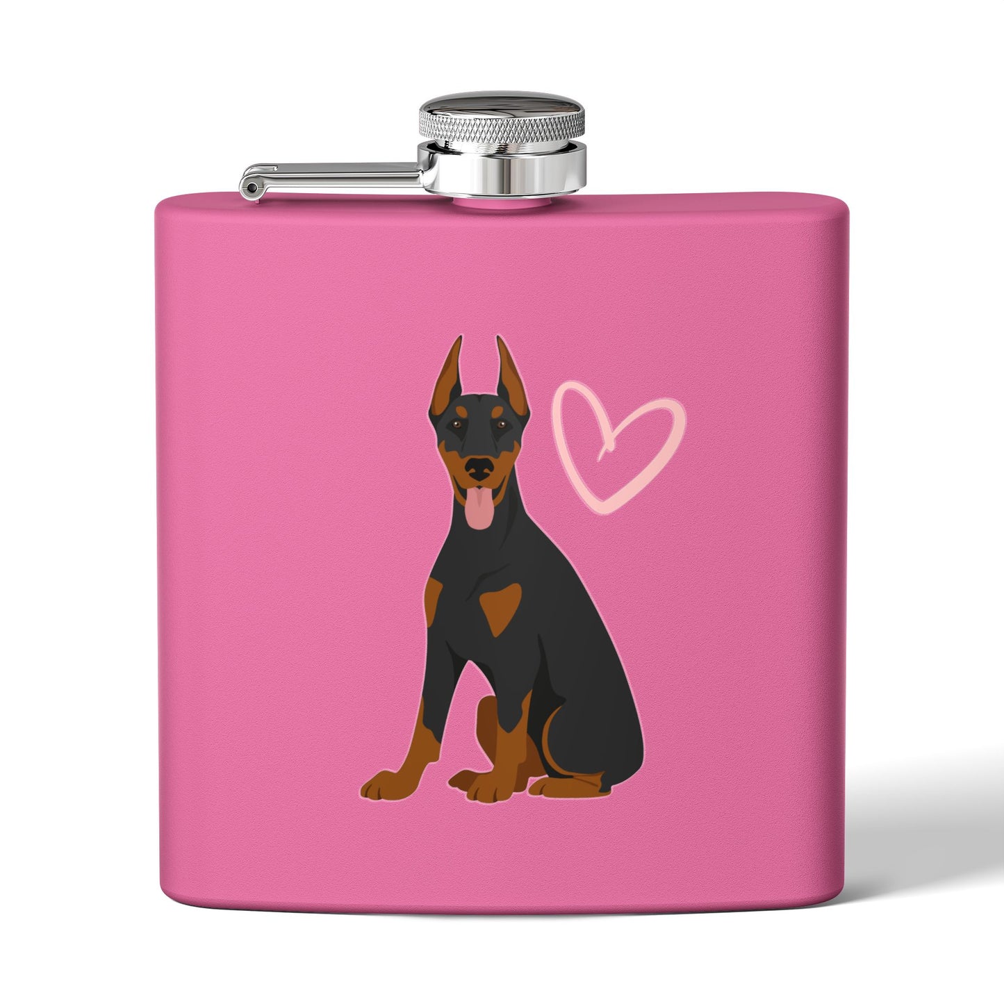 Doberman Stainless Steel Flask, 6oz