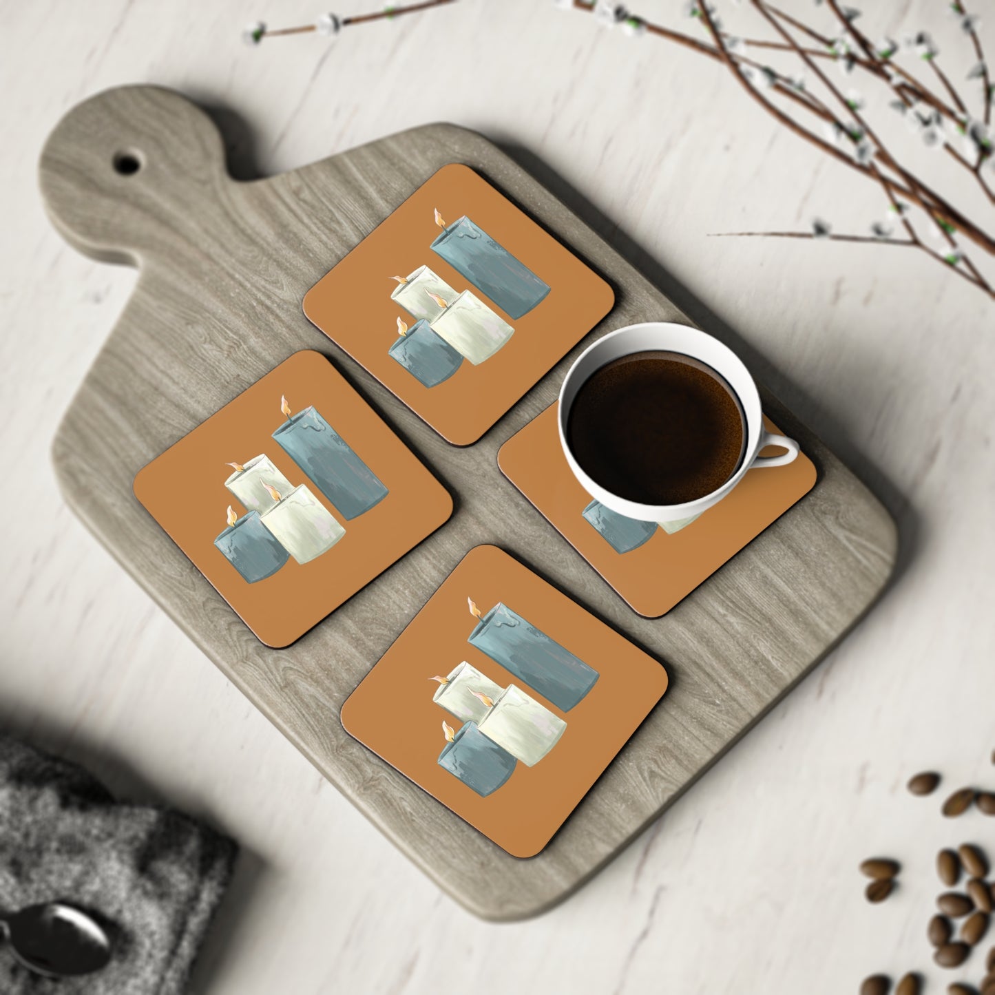 Flickering Candle Coasters