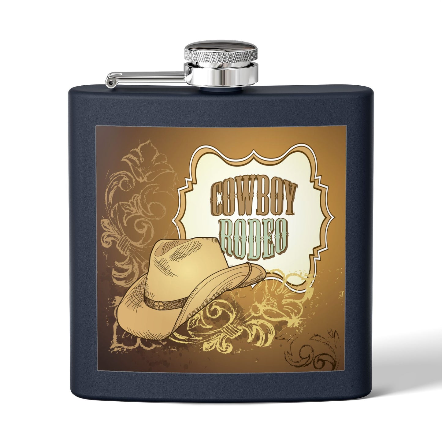 Cowboy Rodeo Stainless Steel Flask, 6oz