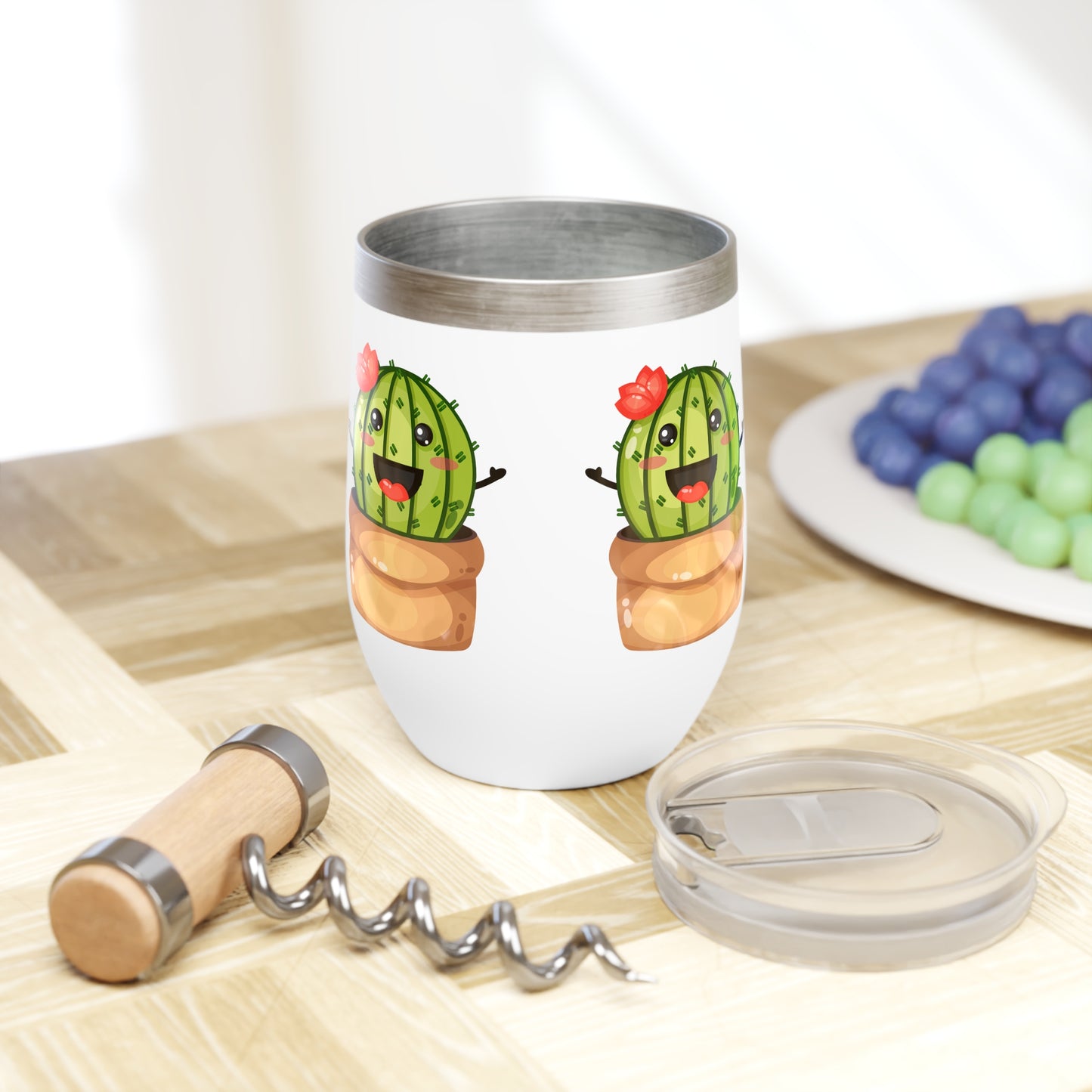 Cute Cactus Chill Wine Tumbler