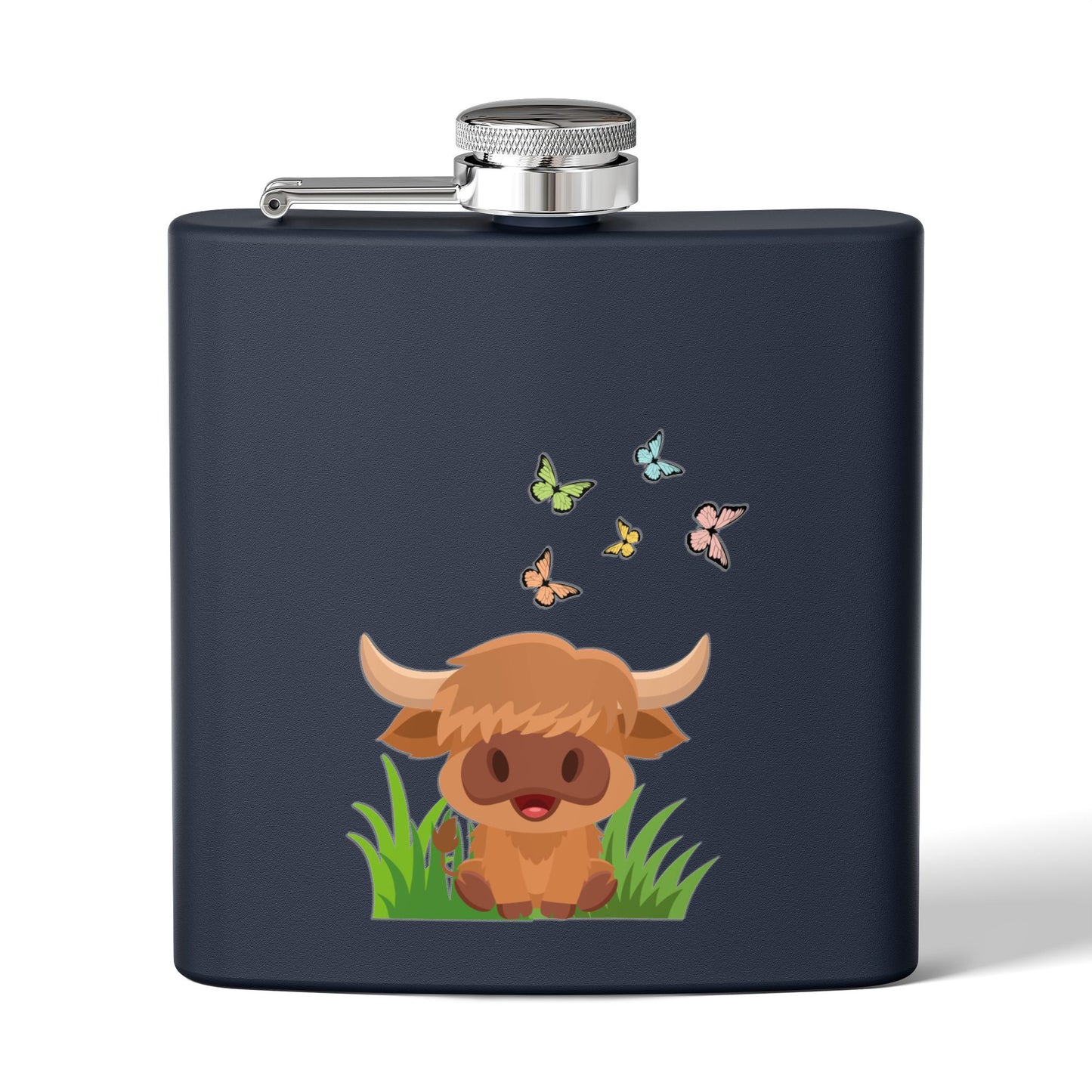 Highland Cow Stainless Steel Flask, 6oz