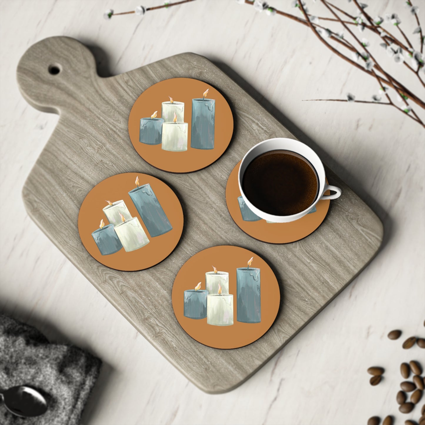 Flickering Candle Coasters