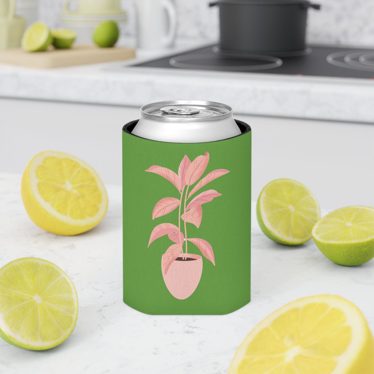 Pink Plant Lover Can Cooler