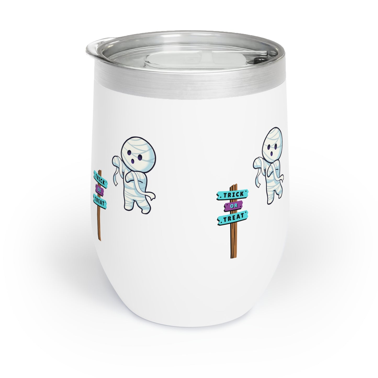 Halloween Bandaged Ghost Chill Wine Tumbler