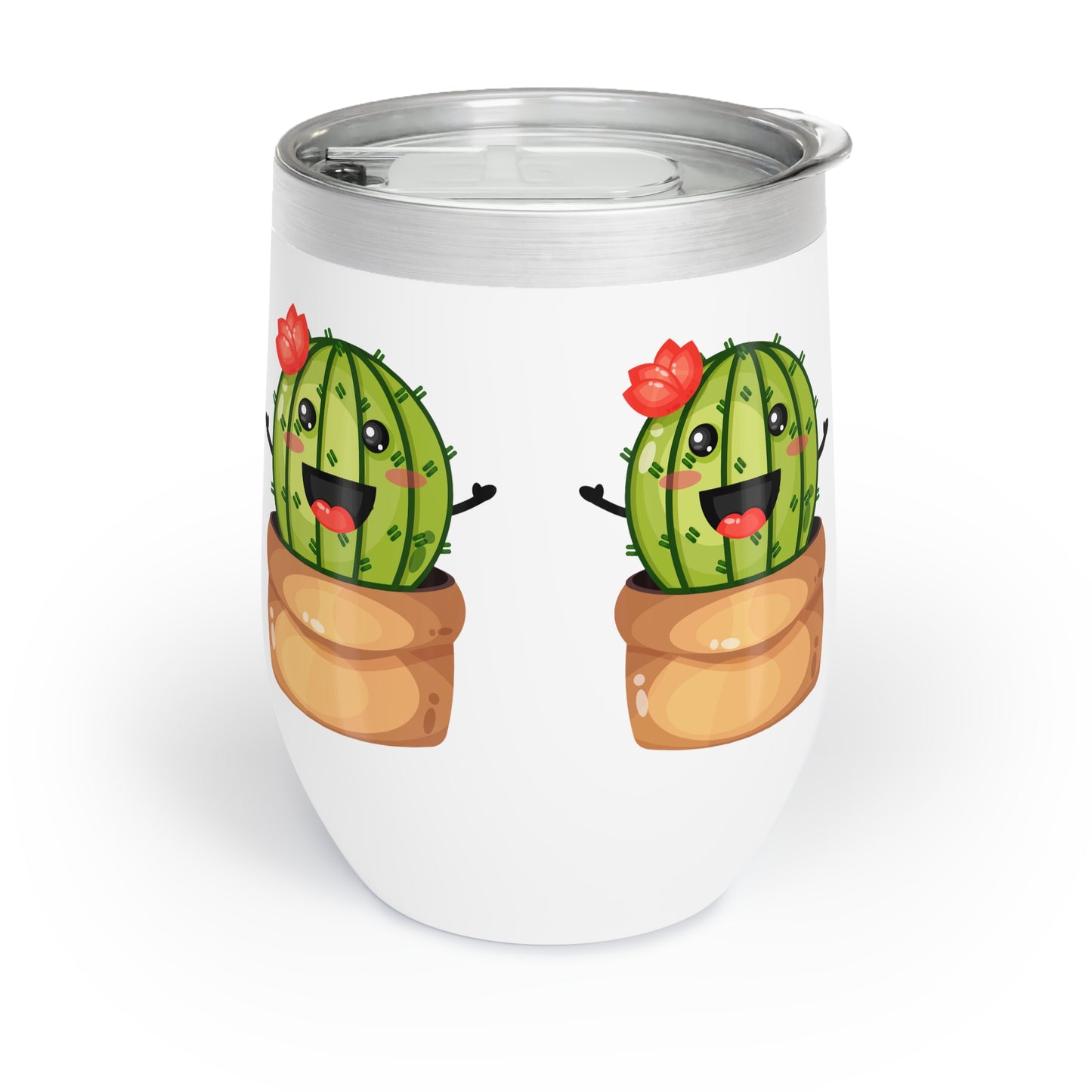 Cute Cactus Chill Wine Tumbler
