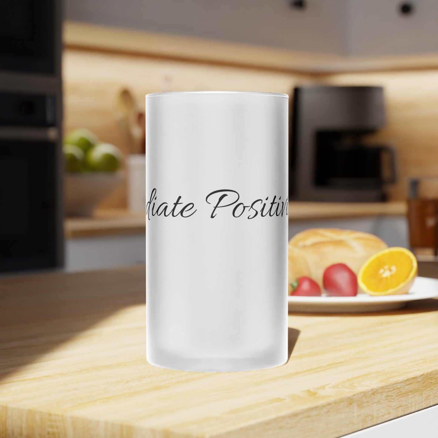 Radiate Positivity Frosted Glass Beer Mug