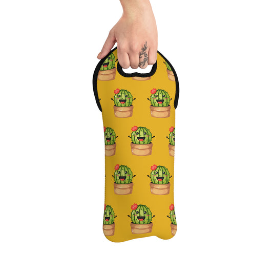 Cute Cactus Wine Tote Bag
