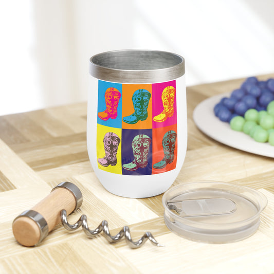 Cowboy Boot Pop Art Chill Wine Tumbler