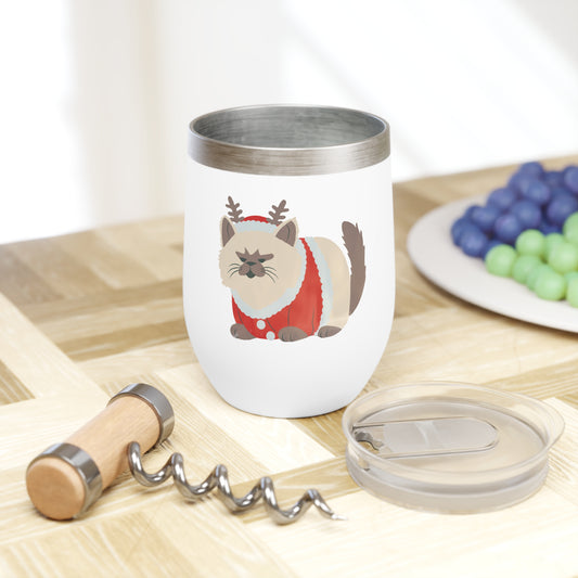 Grumpy Christmas Cat Chill Wine Tumbler