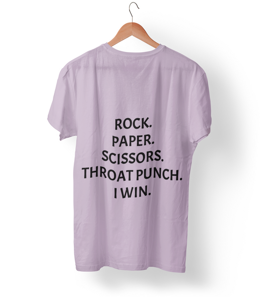 Rock.Paper.Scissors.Throat Punch. I Win Unisex Garment-Dyed T-shirt