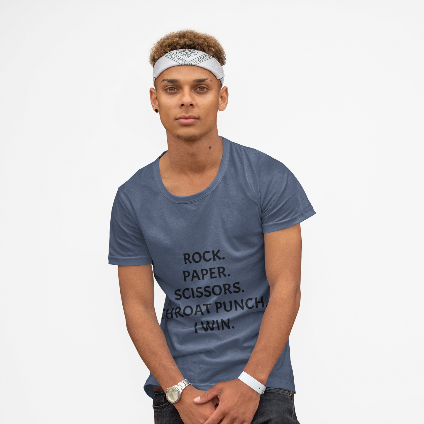 Rock.Paper.Scissors.Throat Punch. I Win Unisex Garment-Dyed T-shirt