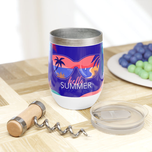 Hello Summer Chill Wine Tumbler