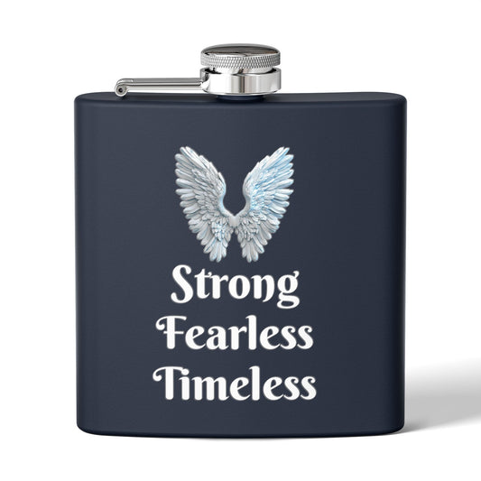 Strong Fearless Timeless Stainless Steel Flask, 6oz