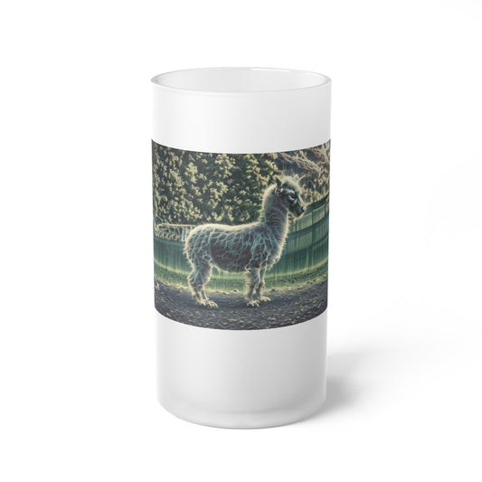 Ghoul Llama Frosted Glass Beer Mug