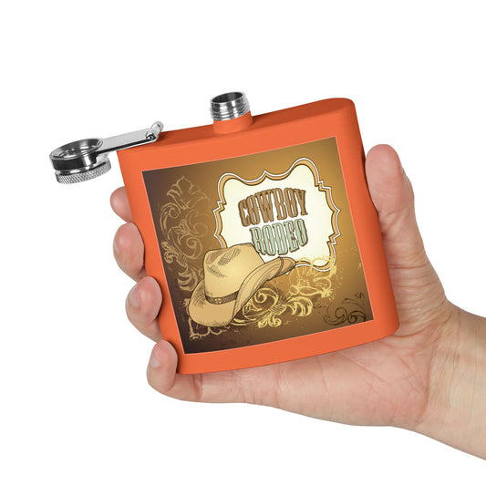 Cowboy Rodeo Stainless Steel Flask, 6oz