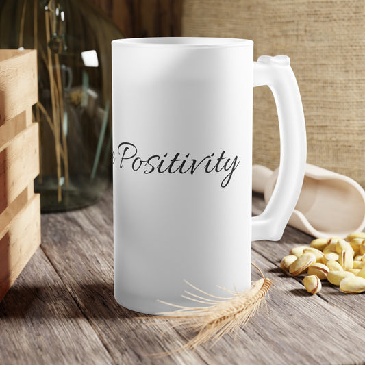 Radiate Positivity Frosted Glass Beer Mug