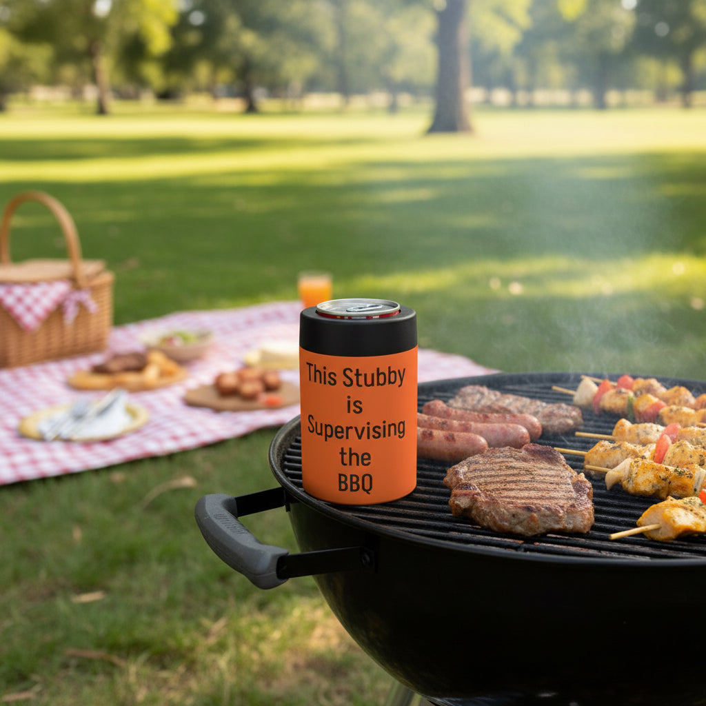 This Stubby is Supervising the BBQ Can Holder