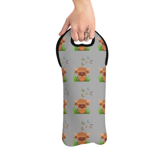 Highland Cow Wine Tote Bag